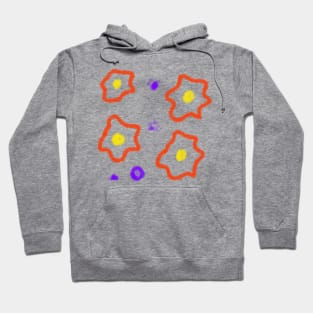 red yellow watercolor minimal flower art Hoodie